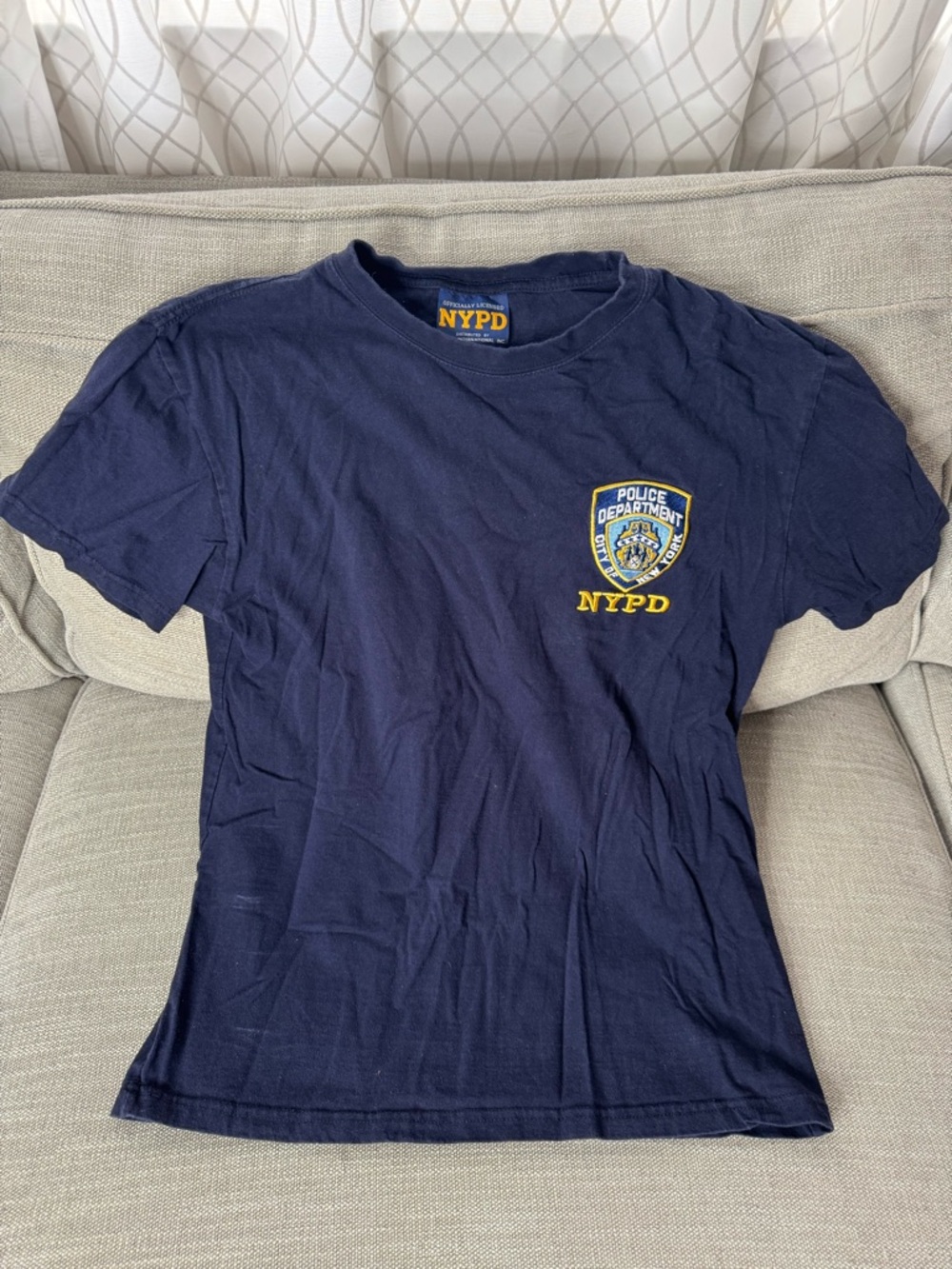 NYPD Women's Navy Short Sleeve Logo Tee